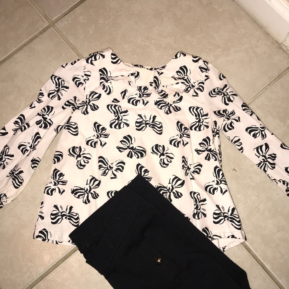 Janie and Jack Baby Pink Bow JJ Holiday top